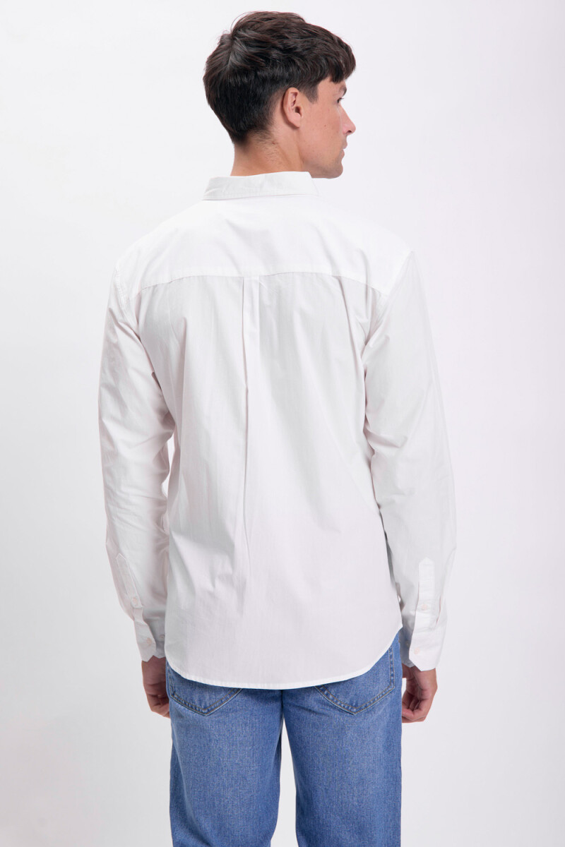 Camisa manga larga cuadros Blanco