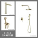 JUEGO DE GRIFERIA LAVATORIO ALTO DUCHA EMBUTIDA Y DUCHA HIGIENICA Brushed Nickel GRIS-BRUSHED NICKEL