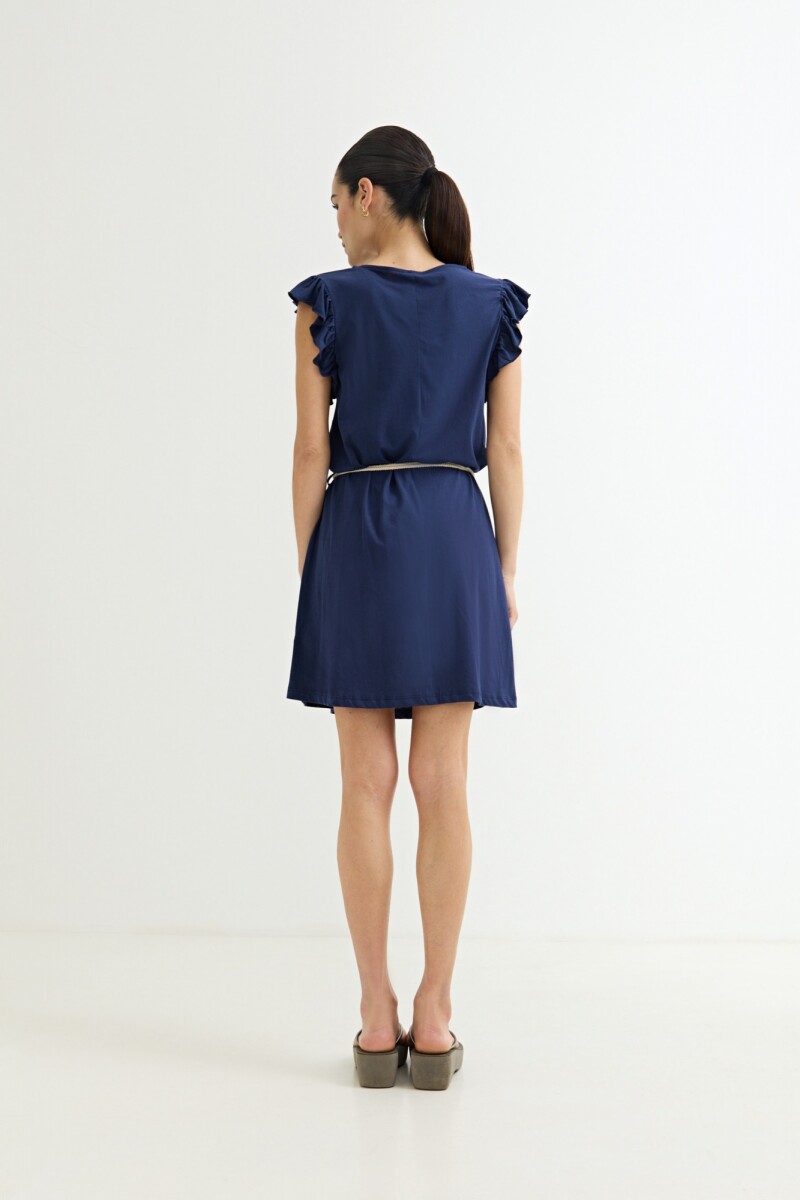 Vestido volados AZUL MARINO