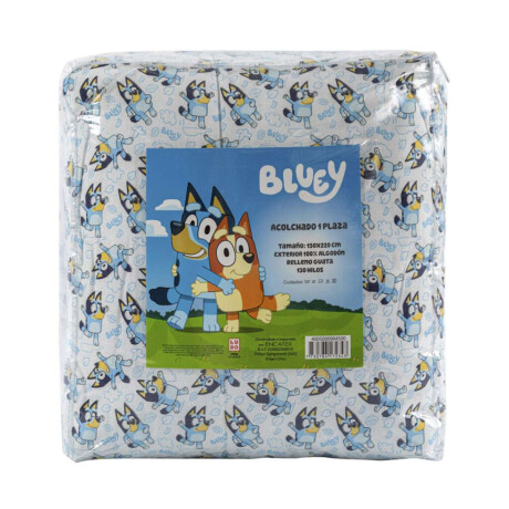 Acolchado Infantil 130 Hilos 1 Plaza Bluey 100% Algodón