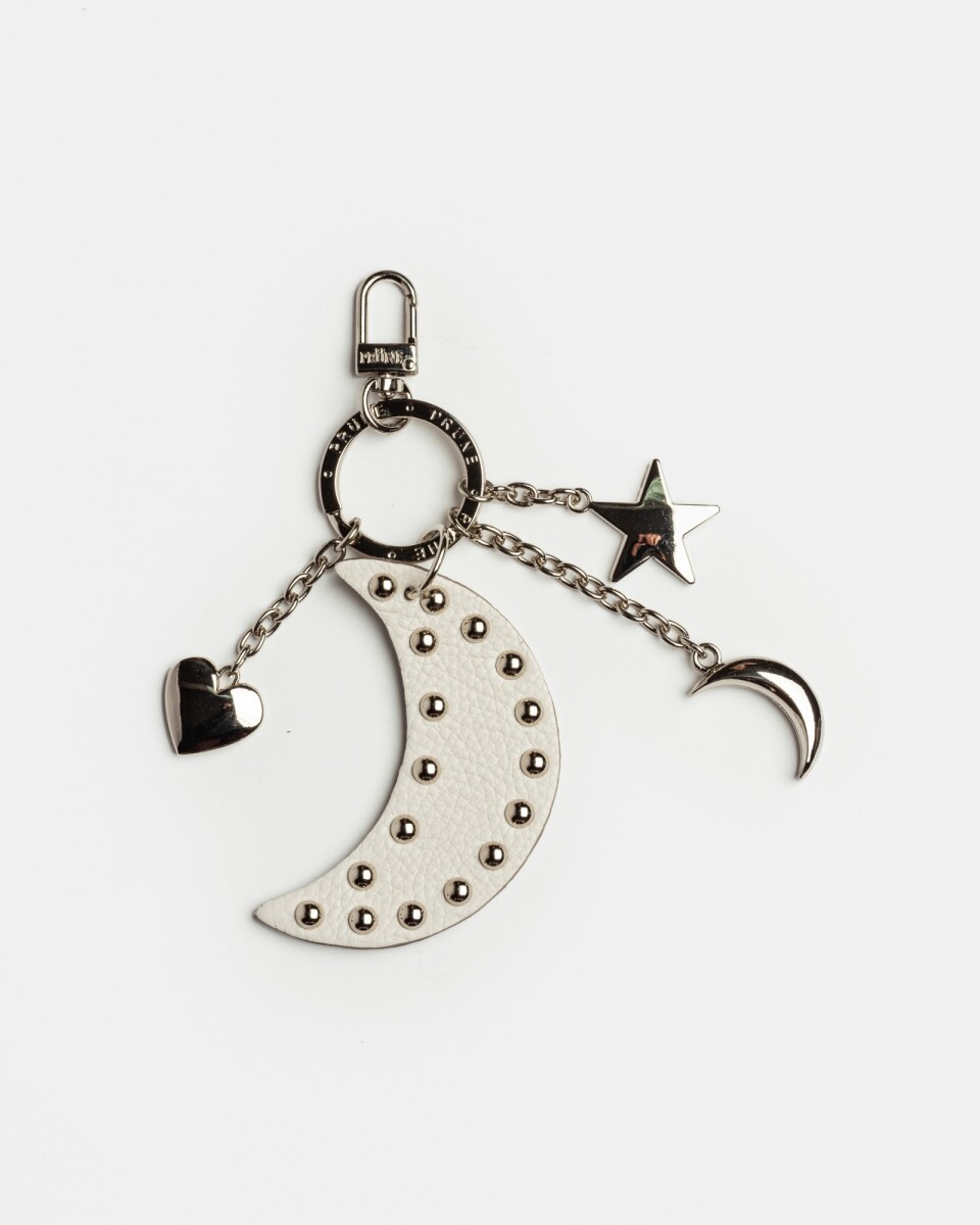 Llavero charm Starry Night en cuero graneado - Natural 