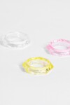 Set de tres anillos transparencia irregulares 18mm multicolor