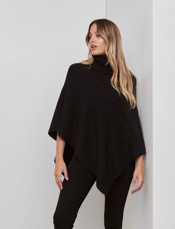 Poncho Trenza NEGRO