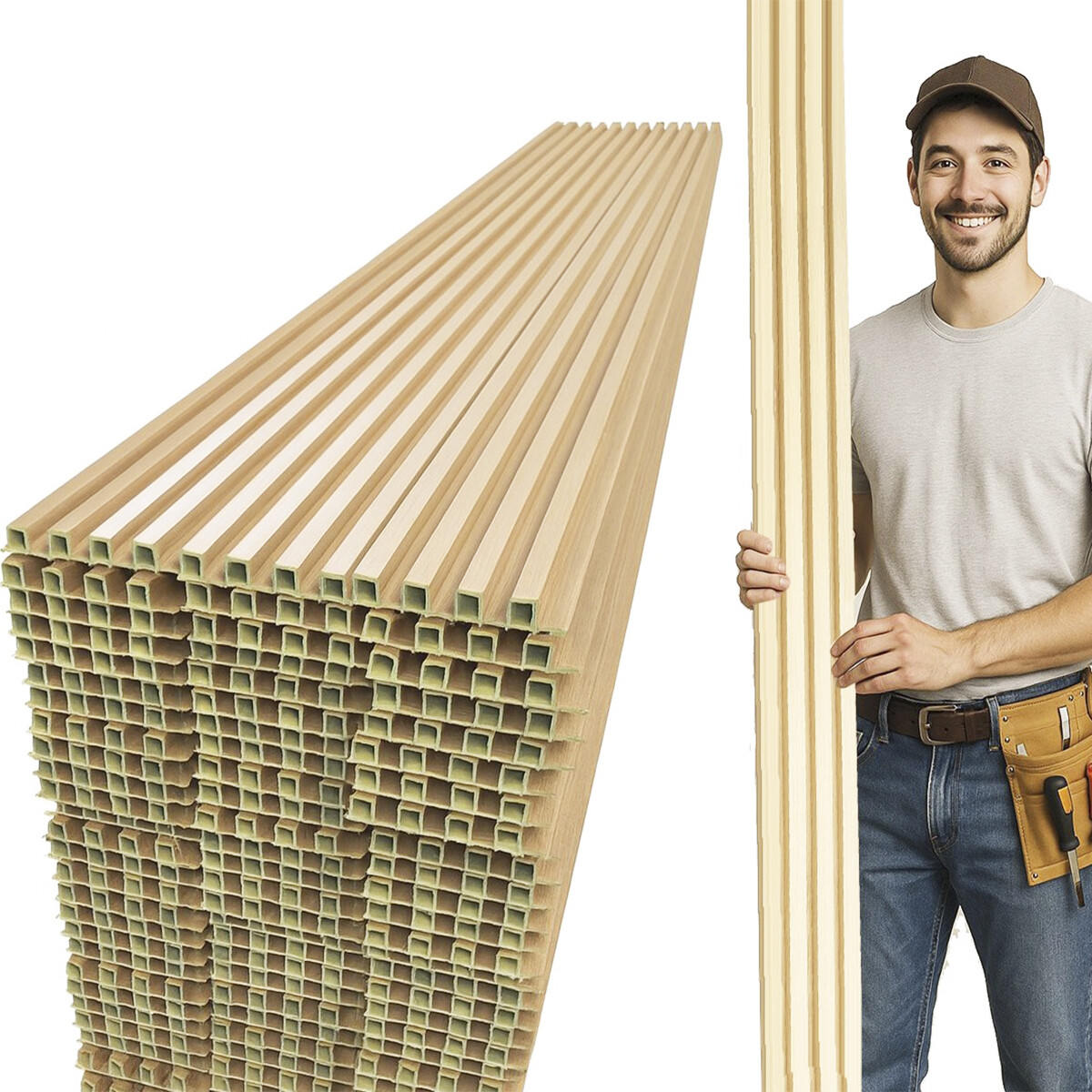 Wpc Revestimiento Caja x50 unidades 2,90x16cm - Beige 