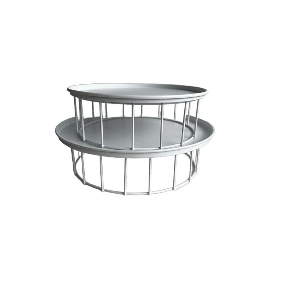 Set X2 Plato Soporte Metalico 30X9/25X9Cm - Blanco 