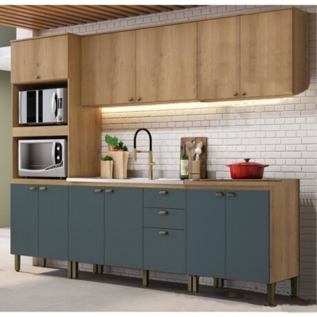 COCINA MODULADA 2,71 MT CAPUCCINO/AZUL - FINESSE COCINA MODULADA 2,71 MT CAPUCCINO/AZUL - FINESSE