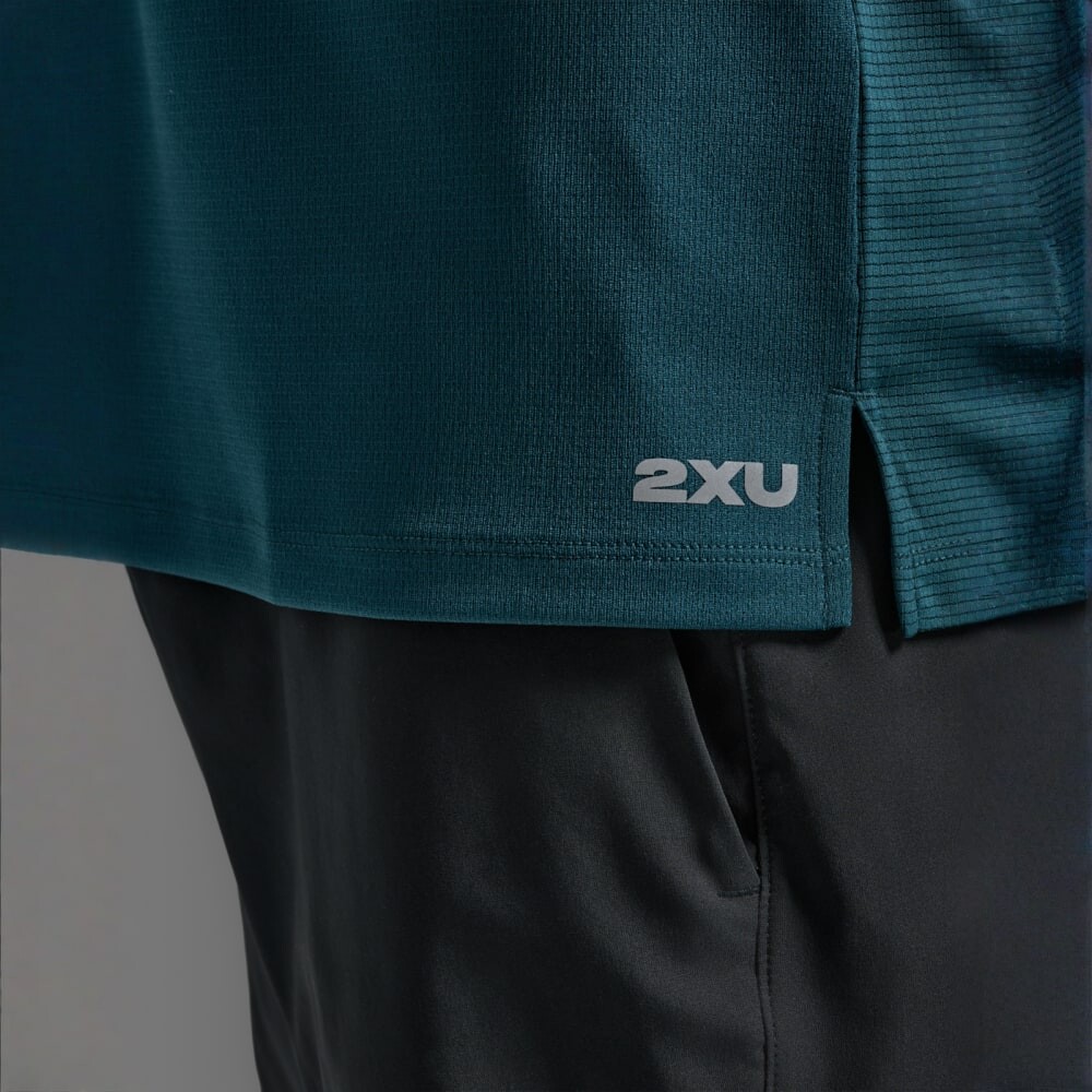 Polo Running Aero Mesh Tee Hombre Dark Moss/silver Reflective