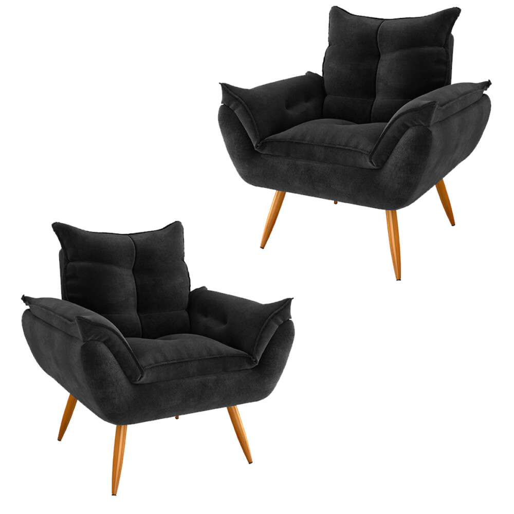 PROMO: Sillón Poltrona Turin 2 unidades Negro
