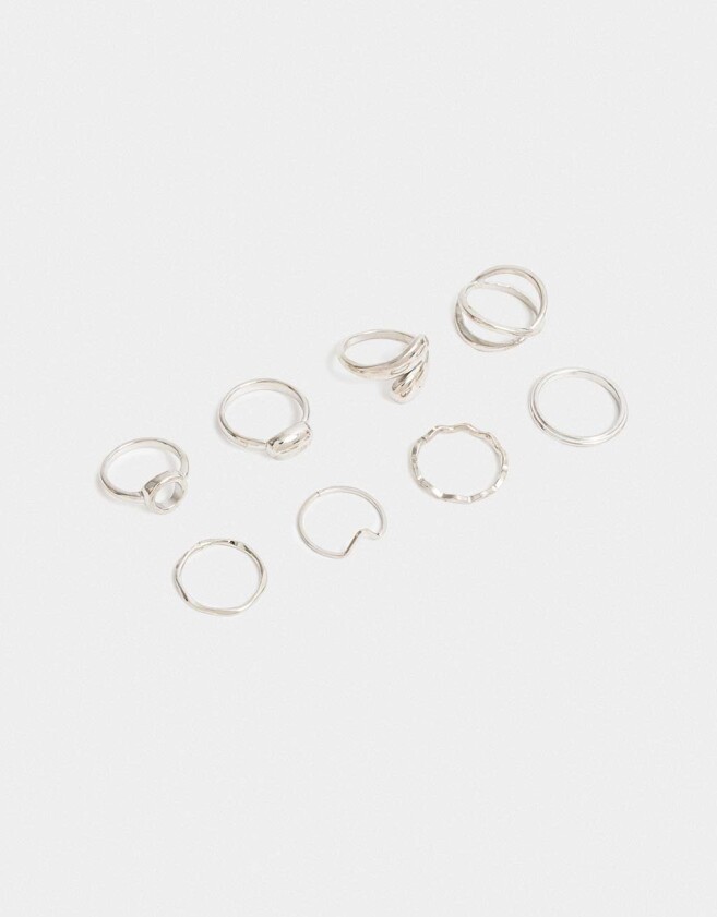 Sets Anillos Metal Anillos Sets De Metal - Plateado