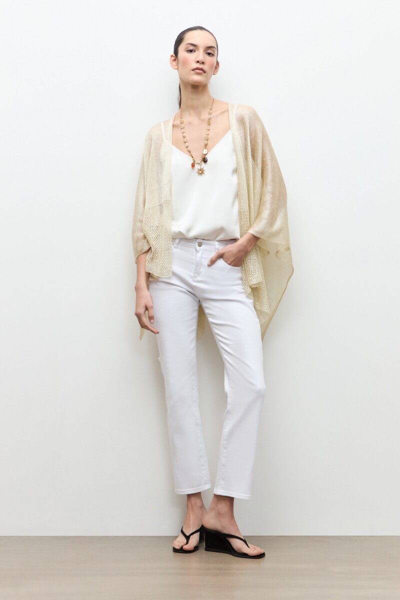 Ruana tejida lurex crudo