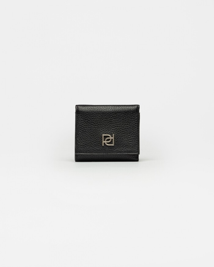 Billetera Cloe en cuero graneado Negro