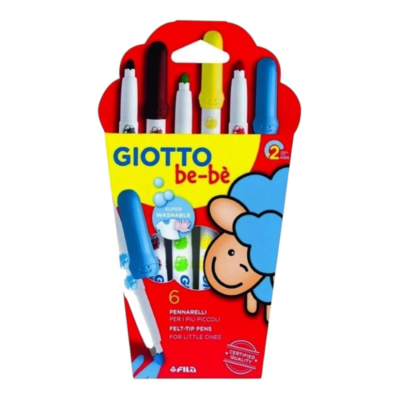 Marcadores Giotto Bebé 6 Colores Lavables Marcadores Giotto Bebé 6 Colores Lavables