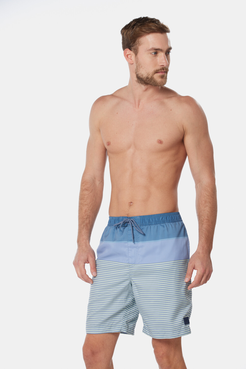 SHORT DE BAÑO RAYADO Azul