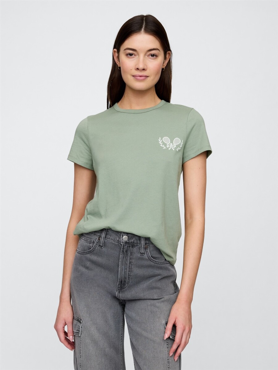 Remera Gràfico Manga Corta Mujer - Gasoline Green 