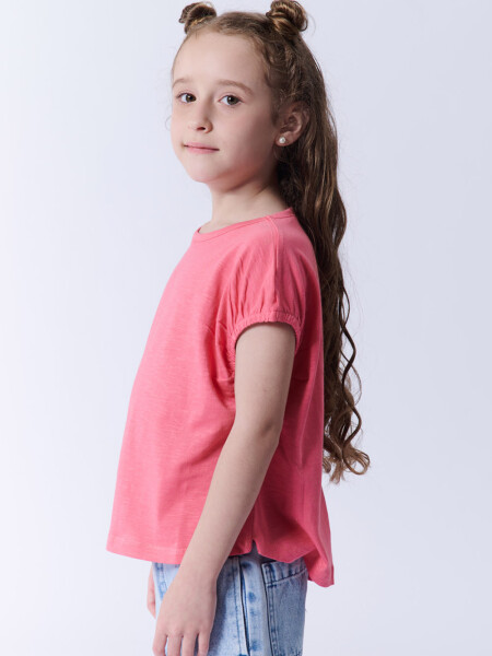 Remera crop Coral