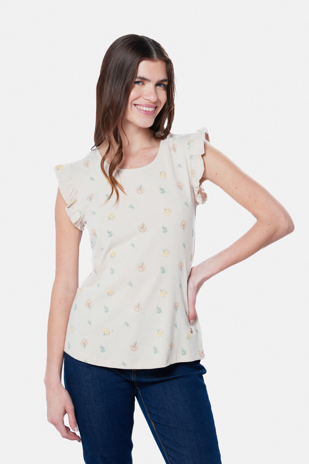 REMERA ESTAMPADA Beige