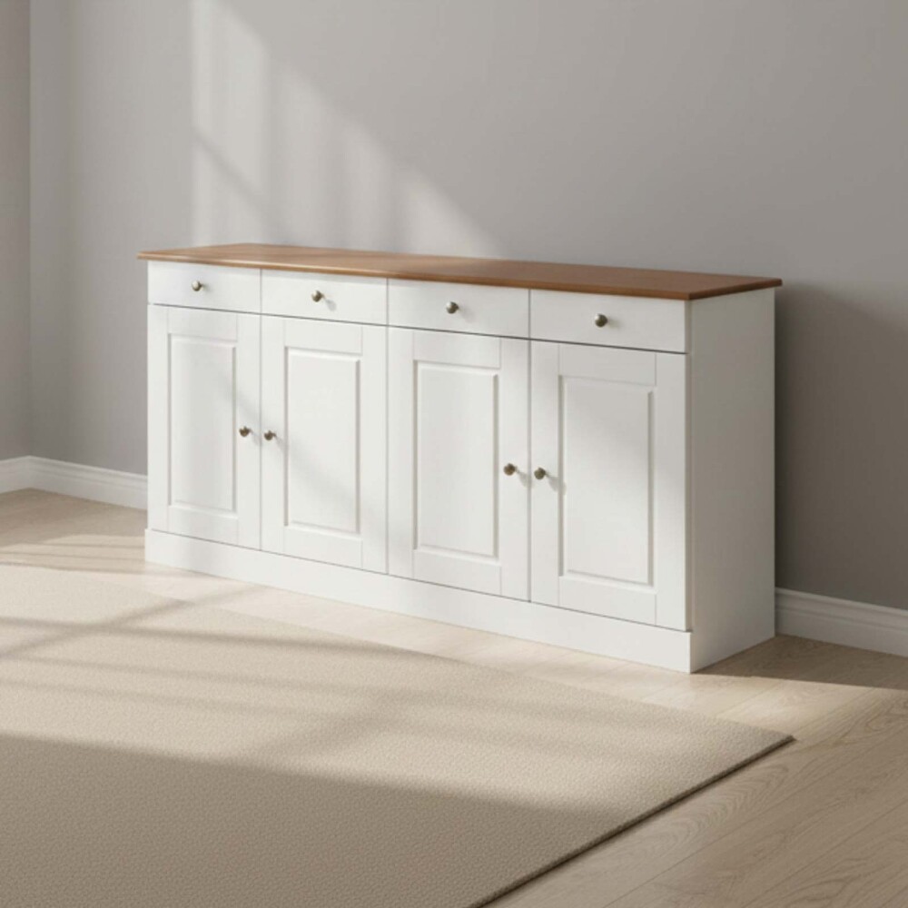 APARADOR/CRISTALERO MADERA BLANCO AGATA