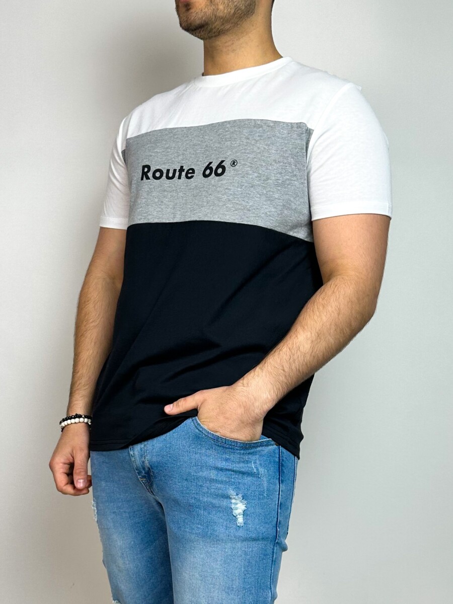 T-Shirt combinada con logo frontal Sanz - Blanco 