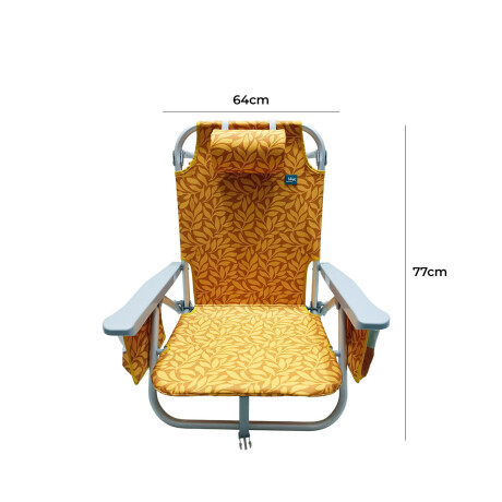 Silla Reposera Reforzada 120kg Plegable Aluminio Naranja