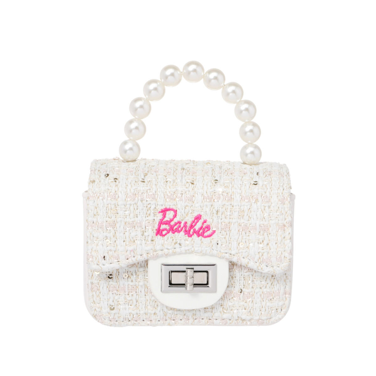 Cartera Barbie con perlas - blanco 