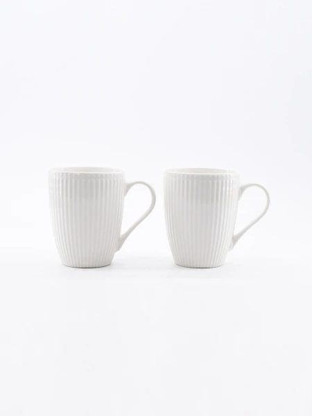 TAZAS SET X2 LISTRAS BLANCO