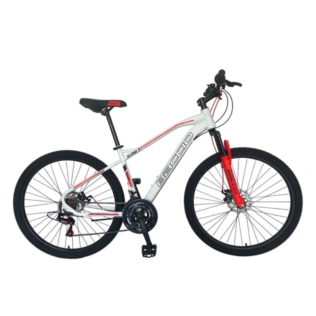 Bicicleta Baccio R.27.5 Hombre Mtb Alpina X F/disco - Blanco/rojo 