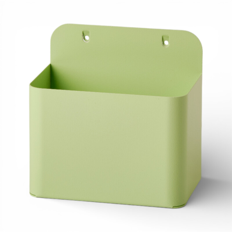 Caja cuadrada pequeña para panel perforado pegboard metálico Verde