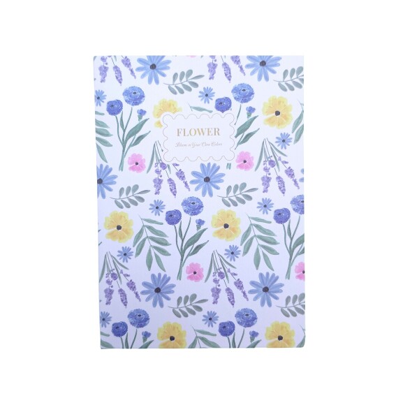 Cuaderno floreado violeta