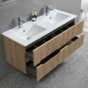 Mueble De Baño Suspendido Oak Ripado 120 Cm Con doble Bacha Mueble De Baño Suspendido Oak Ripado 120 Cm Con Doble Bacha
