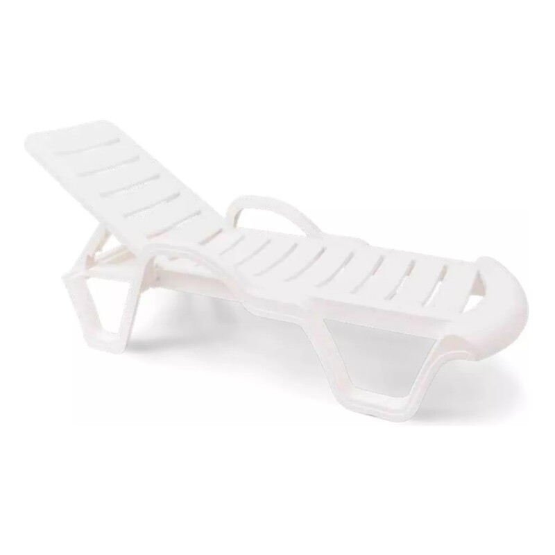 Reposera Apilable Jardín Piscina Reclinable Blanca Pvc Blanco Reposera Apilable Jardín Piscina Reclinable Blanca Pvc Blanco