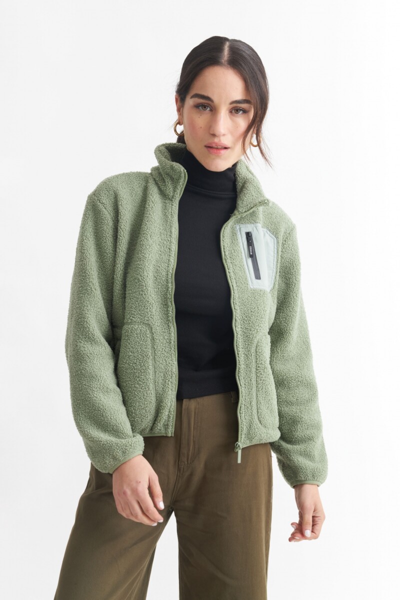 Campera en corderito VERDE