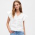 V-FLUTTER SLV EYELET YOKE TOP NEW OFF WHITE OPT1