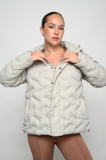 Campera puffy umbro con capucha Beige