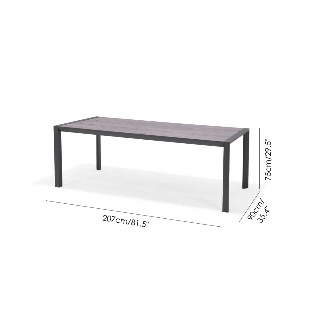 Mesa rectangular 207x90cm - Urbanite Gris