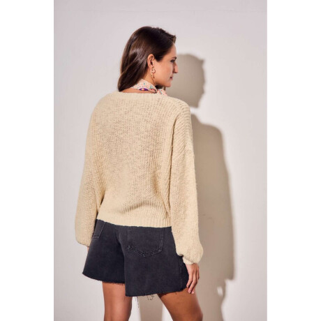Sweater Bouclé Texturado Beige