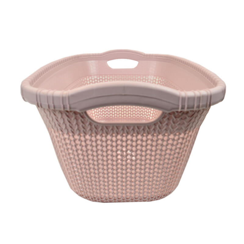 Canasto para ropa símil ratan 40 litros ROSA
