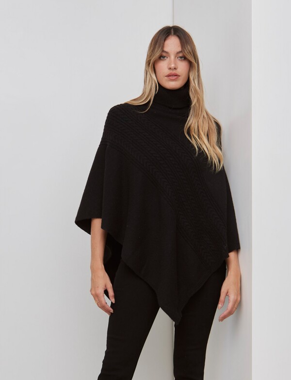 Poncho Trenza NEGRO