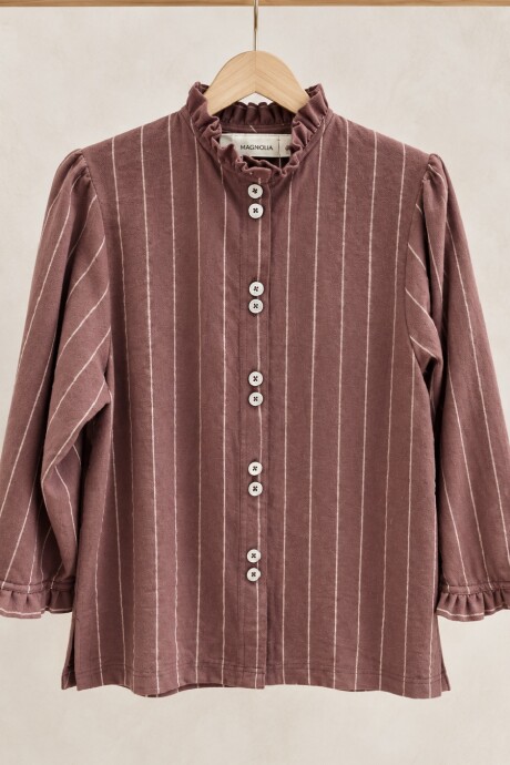Camisa Carlita Volados Raya Chocolate