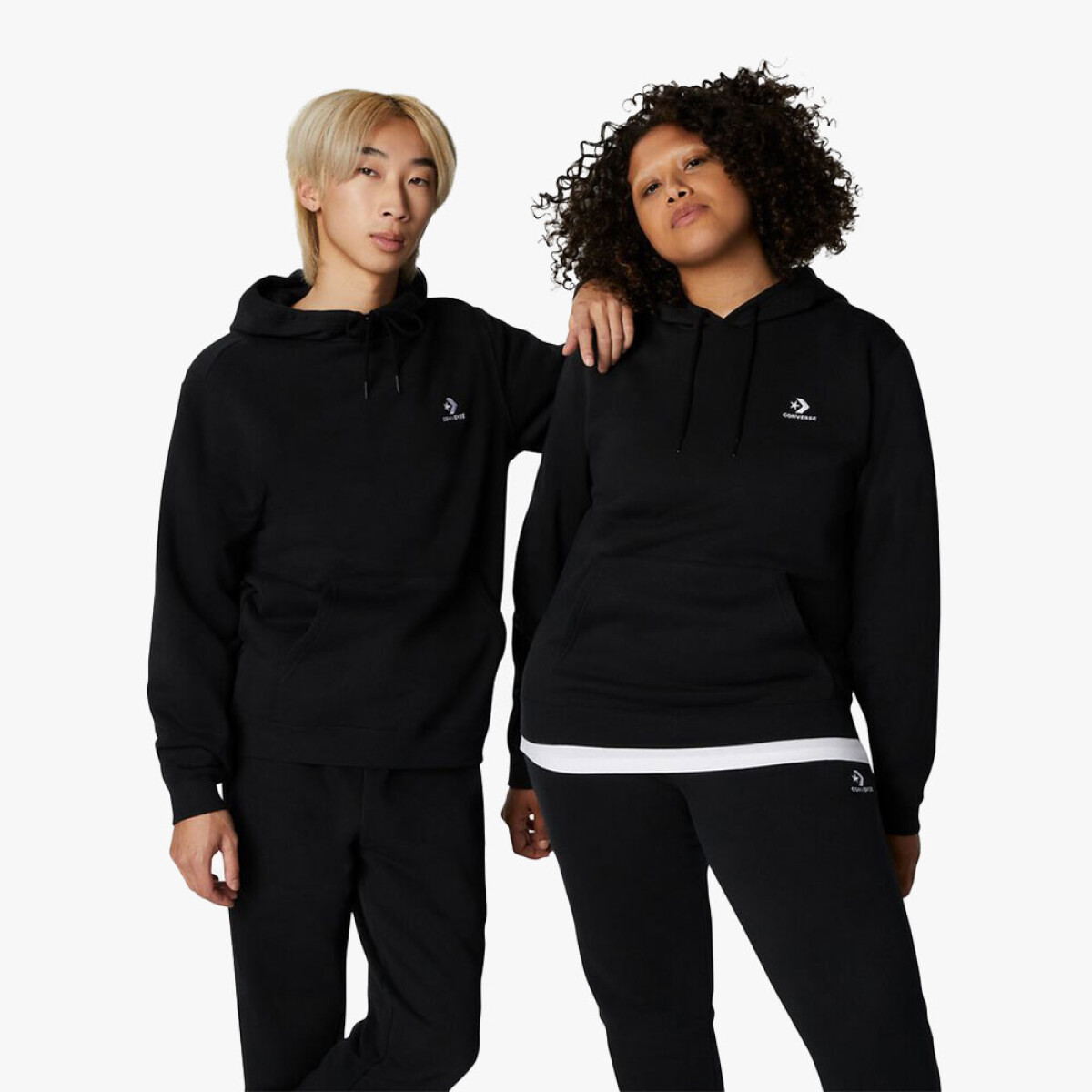 STAR CHEVRON FULL ZIP HOODIE BLACK - CONVERSE BLACK 