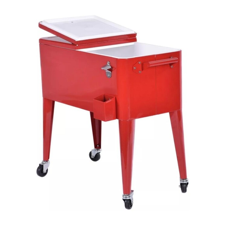 Conservadora Bar con Ruedas 76 L Rojo