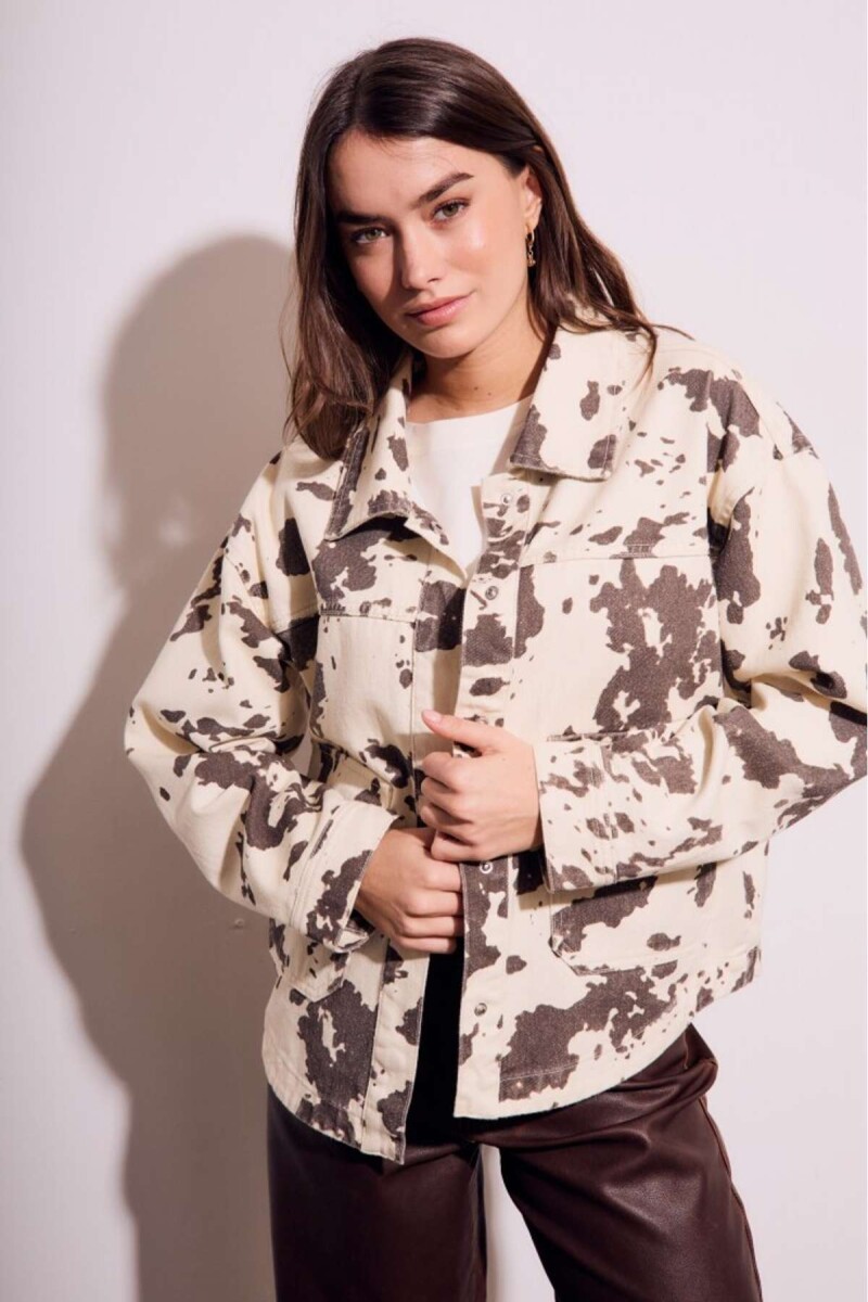 Campera Animal Print Vaca - Marron 