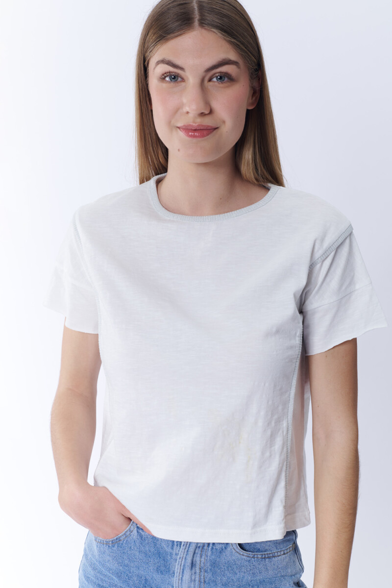 Remera slub rib brilloso Blanco