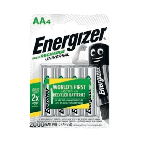 PILA RECARGABLE ENERGIZER AA X 4 UNIDADES 2000 mAh PILA RECARGABLE ENERGIZER AA X 4 UNIDADES 2000 mAh