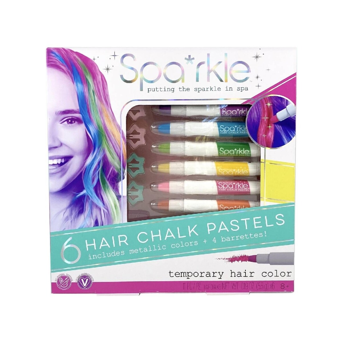 Set Tiza para el cabello Bright Stripes 
