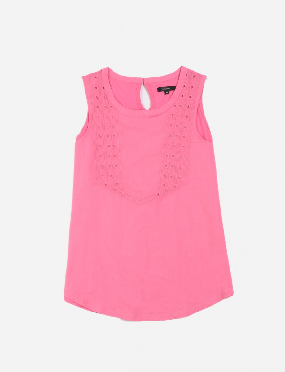 Blusa con calado - Fucsia 