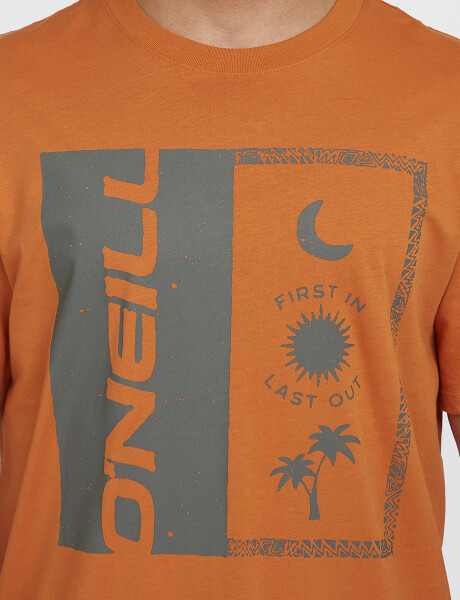 Remera O'Neill Front Print Negro Naranja
