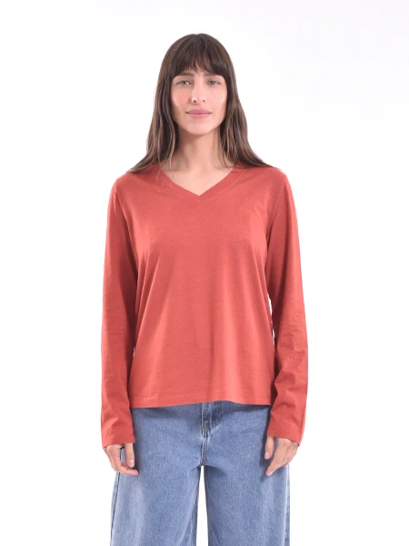 REMERA BASICA POLONIO MIX ROJO
