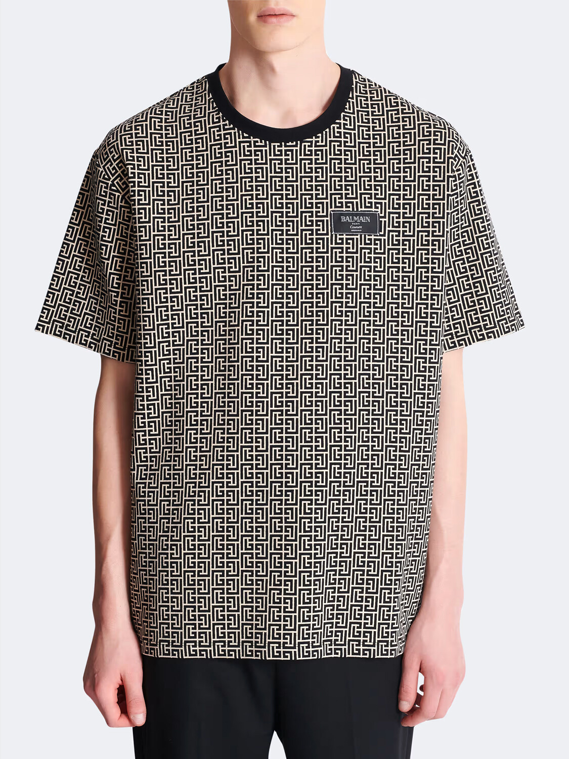 BALMAIN - T-SHIRT MONOGRAM JACQUARD 0