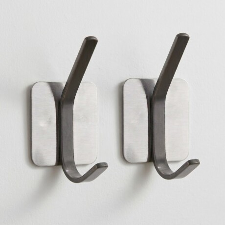 2 ganchos adhesivos en acero inoxidable INOX