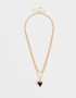 Collares Cortos Con corazón Collar Multicadenas Con Corazón - Dorado